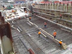 Steel reinforcement is put in place before pouring concrete on the underpass floor. Image: NZTA.