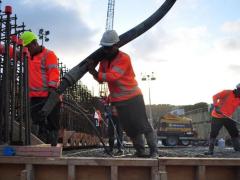 Thousands of tonnes of concrete is being used for the underpass. Image: NZTA.