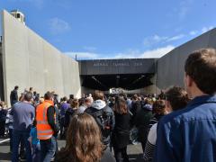 A crowd at the Arras Tunnel opening ceremony. Image: NZTA.