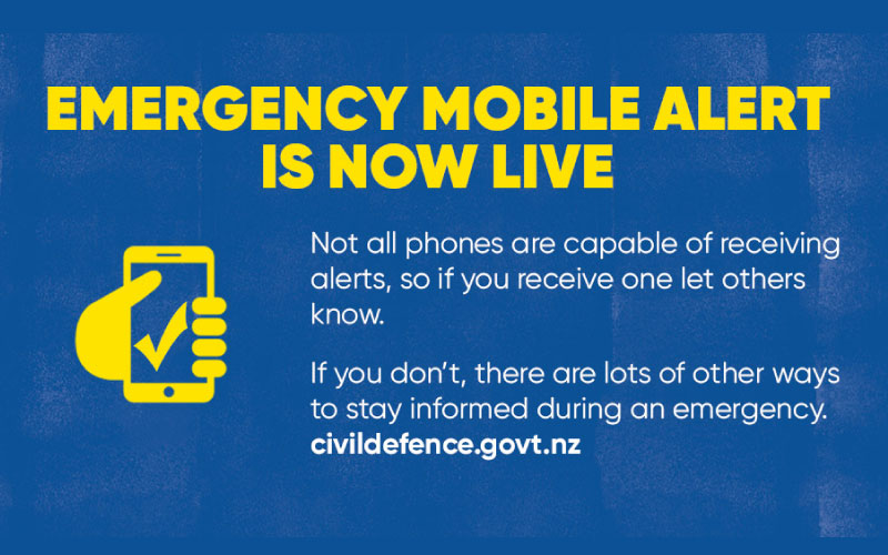 Emergency mobile alerts can quickly inform people of emergencies. Image: Civil Defence.