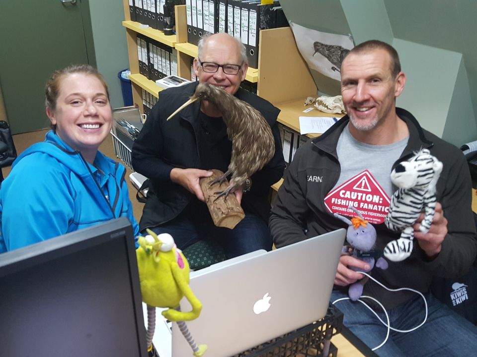 Emma Bean, Ruud Kleinpaste, Andrew and the ambassadors on this morning's web conference. Image: LEARNZ.