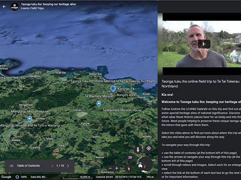 Google Earth tour about Taonga tuku iho: keeping our heritage alive - Image: LEARNZ.