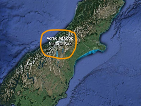 Aoraki places Google Earth.