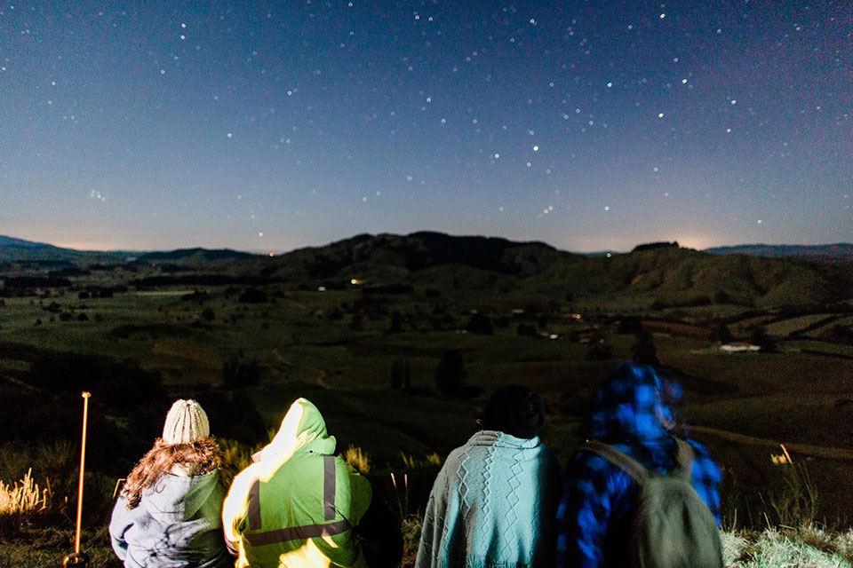 Observing the rising of Matariki, ©Living by the Stars