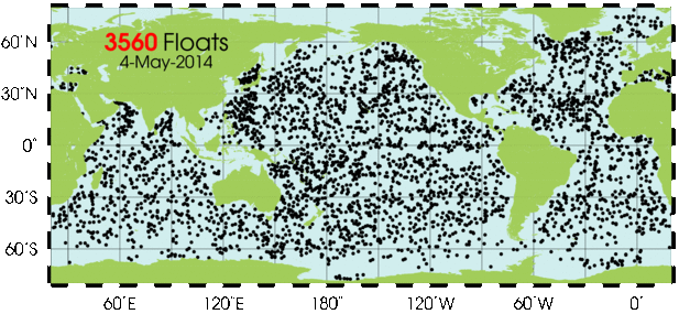 Distribution of Argo Floats 4 May 2014