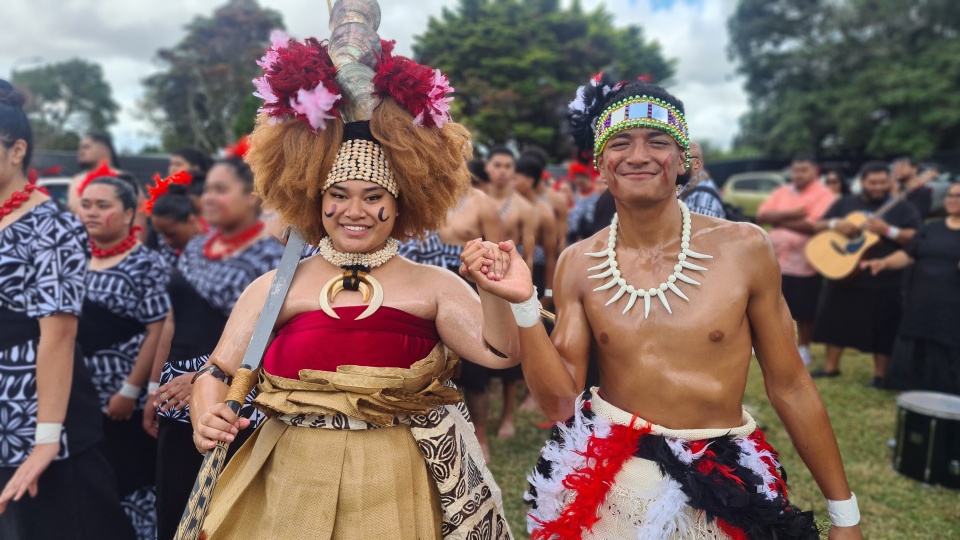 Image: Tāmaki College student leaders in their traditional Samoan costumes.