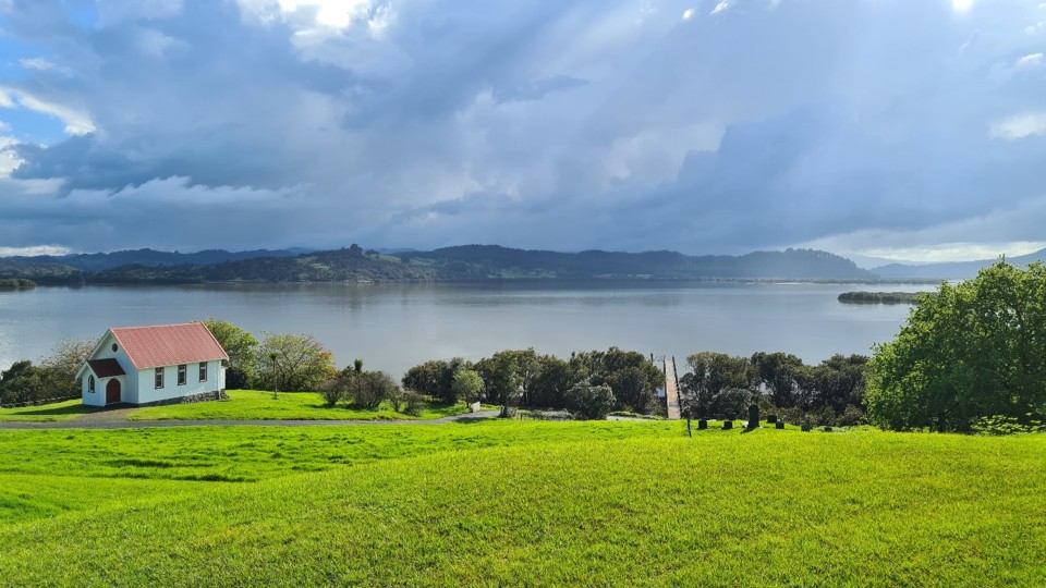 Māngungu Mission Station was located near Horeke, in the upper reaches of the Hokianga Harbour. Image: LEARNZ.