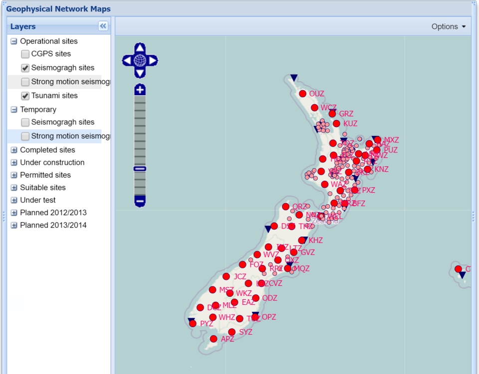 GeoNet is a national network of hazard monitoring sites. 