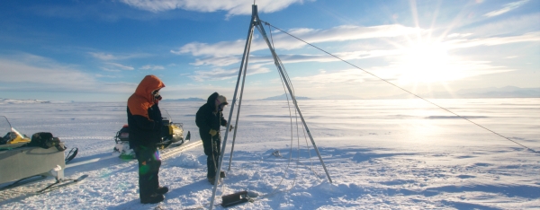 Ice Moorings on Antarctic sea ice. Image: Craig Stevens