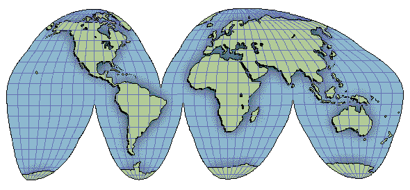 This is an interrupted map projection
