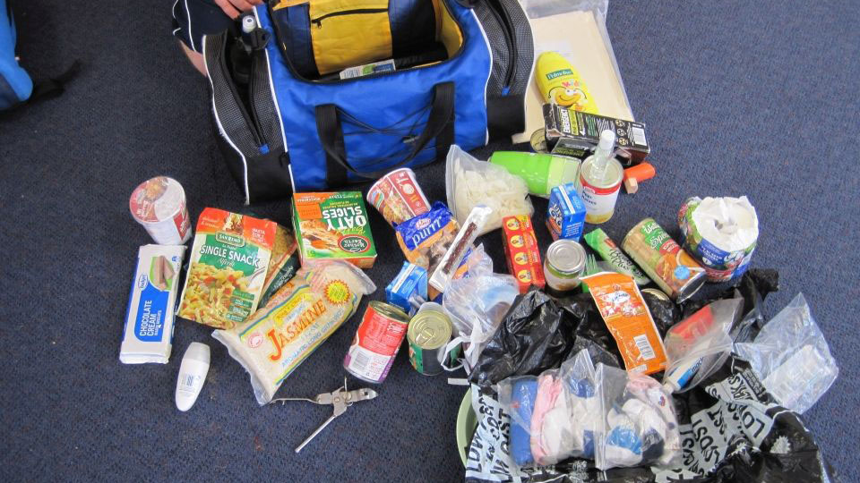 Think about what you and your whānau might need in your emergency supplies kit. Image: LEARNZ.