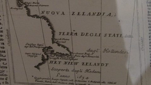 Part of an early map drawn by Dutch explorer Abel Tasman. Image: LEARNZ.