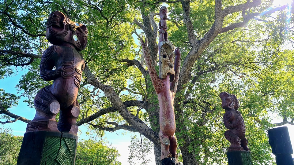 What remains of Ōtūmoetai Pā is now a public reserve. Images and information panels located around the site offer a glimpse into the rich history of the people who lived there. Image: LEARNZ.